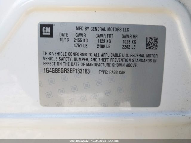 1G4GB5GR3EF133183 Buick Lacrosse Leather Group