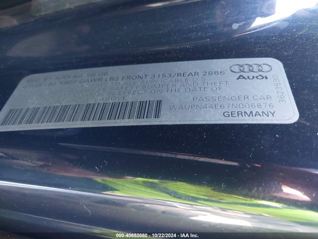 2007 AUDI S8 WAUPN44E67N006876 Photo 8