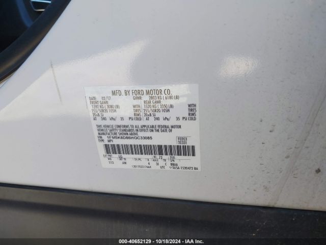 1FM5K8D86HGC33085 Ford EXPLORER XLT