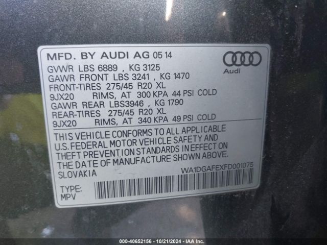 WA1DGAFEXFD001075 Audi Q7 3.0t S Line Prestige