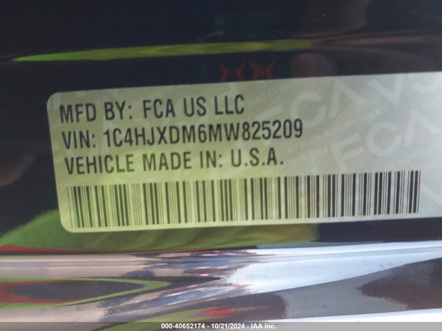 1C4HJXDM6MW825209 Jeep Wrangler Unlimited Sport S 4x4