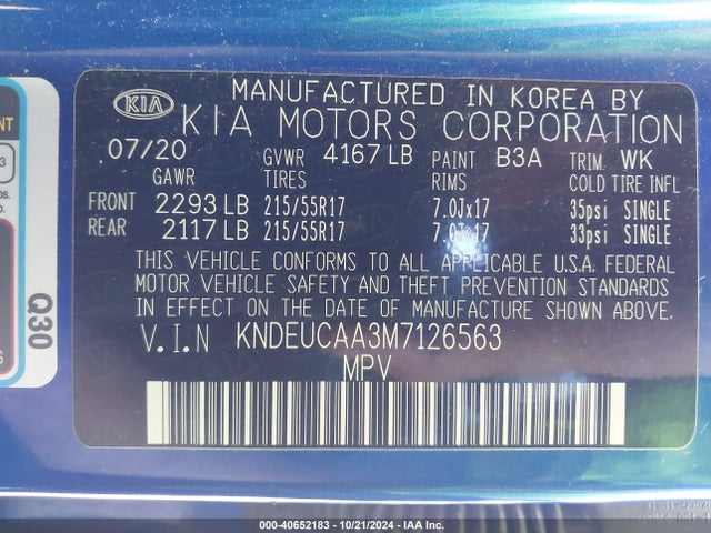 KIA SELTOS S 2021 KNDEUCAA3M7126563 Image 9