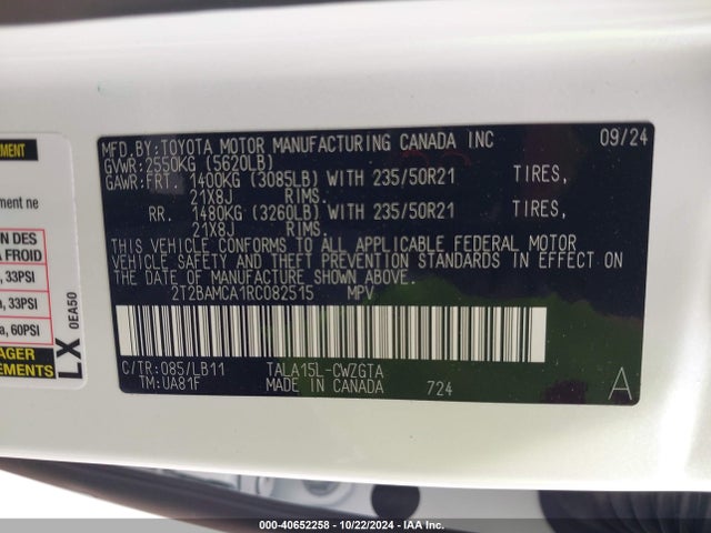 2T2BAMCA1RC082515 Lexus Rx 350 Premium Plus