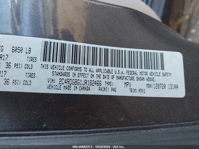 Dodge Grand Caravan Se 2018 2C4RDGBG1JR162466 Image 9