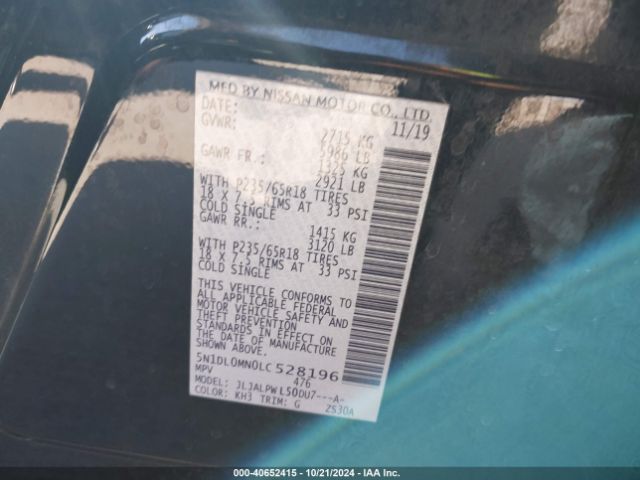 5N1DL0MN0LC528196 Infiniti QX60 PURE