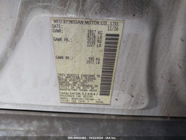 Nissan Altima 2.5 Sr 2017 1N4AL3AP3HN324847 Image 9
