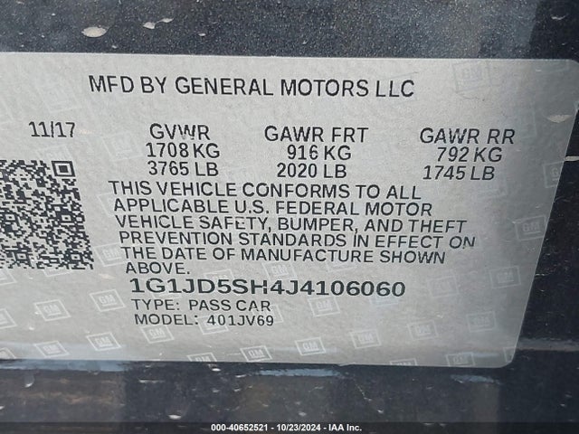 Chevrolet Sonic Lt Auto 2018 1G1JD5SH4J4106060 Image 9