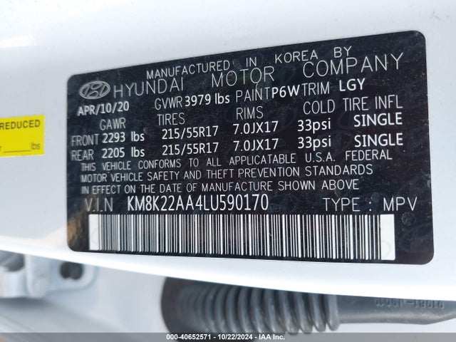 Hyundai Kona Sel 2020 KM8K22AA4LU590170 Image 9
