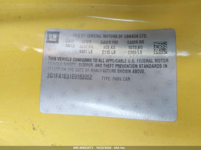 2G1FA1E31E9152052 Chevrolet Camaro 2ls