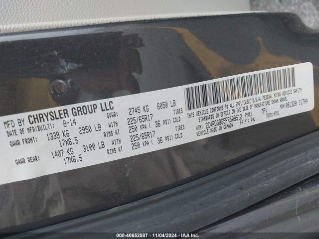 Dodge Grand Caravan Se 2015 2C4RDGBG5FR508512 Image 9