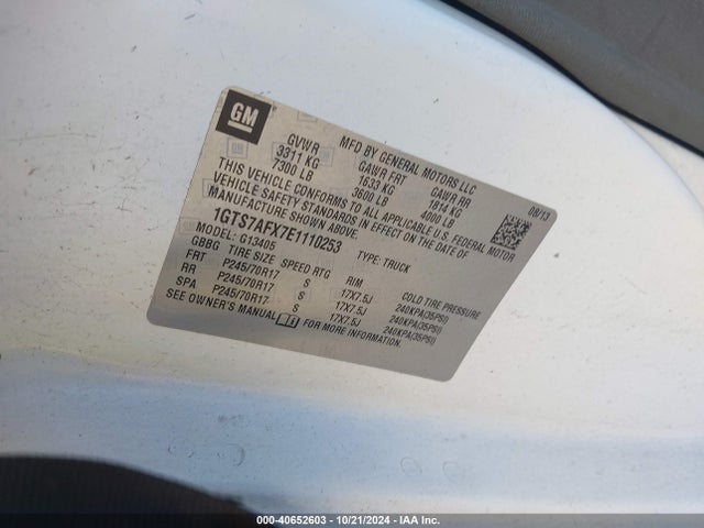 1GTS7AFX7E1110253 GMC Savana 1500 Work Van