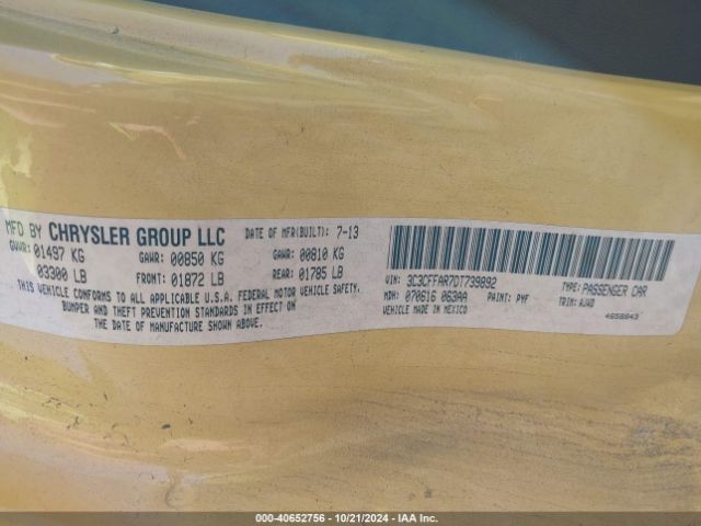 2013 FIAT 500 3C3CFFAR7DT739892 Photo 8