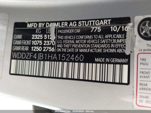 WDDZF4JB1HA152460 Mercedes-Benz E 300