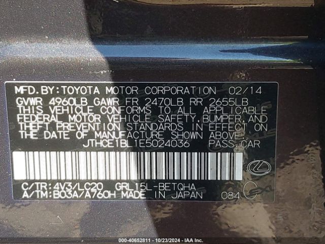JTHCE1BL1E5024036 Lexus GS 350