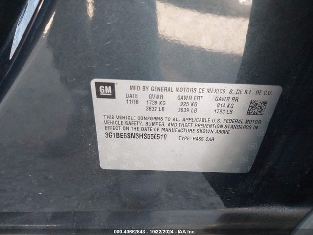 Chevrolet Cruze Lt Auto 2017 3G1BE6SM3HS556510 Image 9