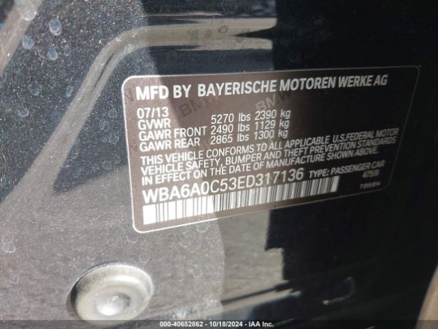 WBA6A0C53ED317136 BMW 640i Gran Coupe