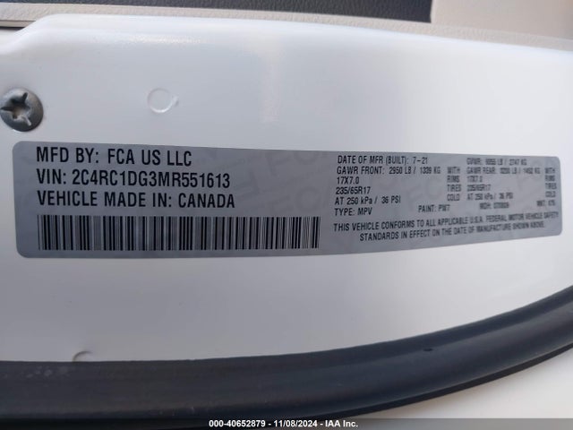 Chrysler Voyager Lxi 2021 2C4RC1DG3MR551613 Image 9