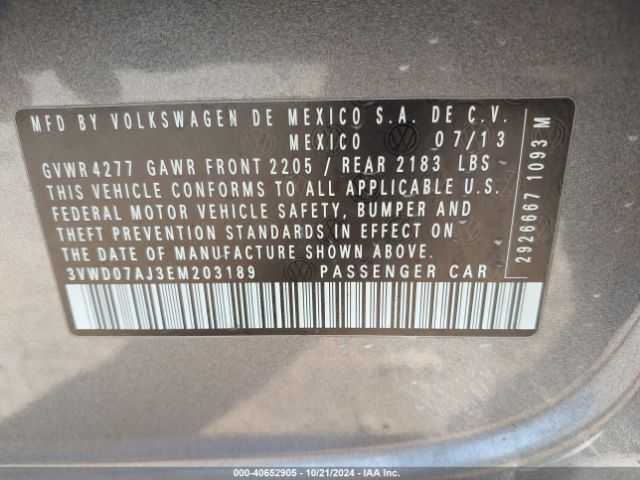3VWD07AJ3EM203189 Volkswagen Jetta 1.8t Se