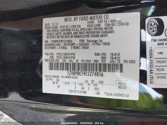Ford Mustang Gt Premium 2014 1ZVBP8CF9E5274856 Image 9
