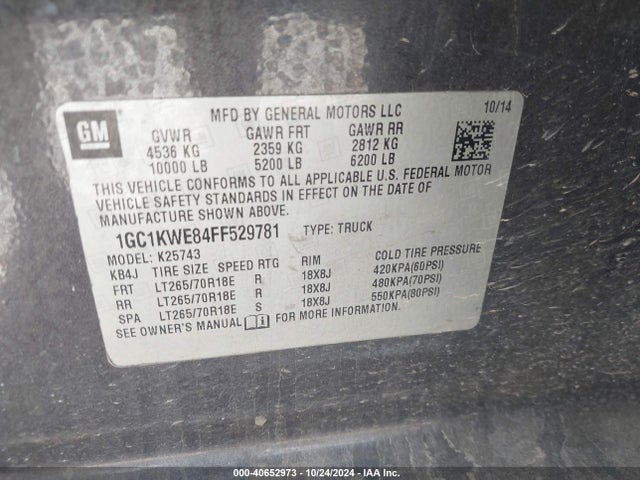 Chevrolet Silverado 2500hd Ltz 2015 1GC1KWE84FF529781 Image 9