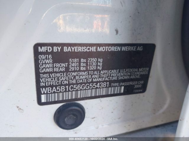 WBA5B1C56GG554381 BMW 535i