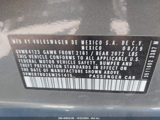 3VWEB7BU2KM251415 Volkswagen Jetta 1.4t Sel