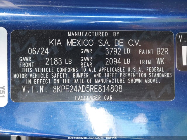 KIA Forte Lxs 2024 3KPF24AD5RE814808 Image 9
