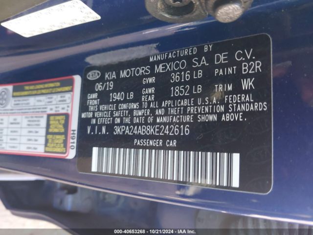 3KPA24AB8KE242616 KIA RIO S