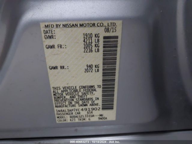 1N4AL3AP7FC491902 Nissan Altima 2.5 S