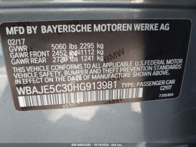 WBAJE5C30HG913981 BMW 540I