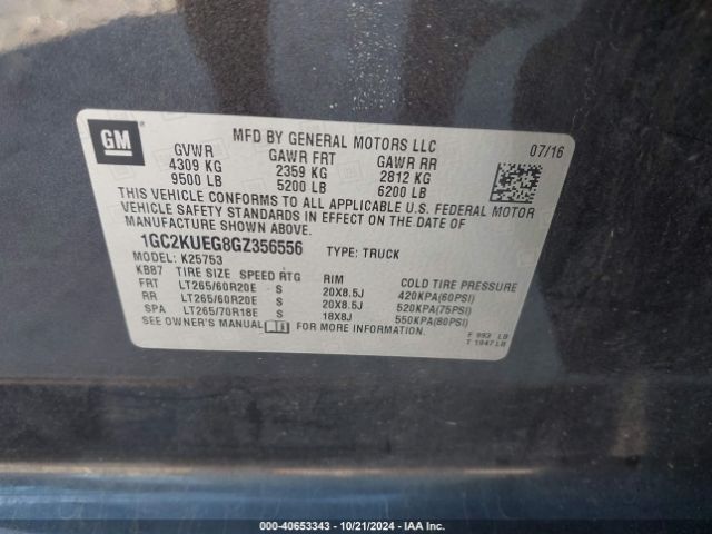 1GC2KUEG8GZ356556 Chevrolet Silverado 2500hd Wt