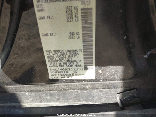 Nissan Altima 2.5 Sl 2018 1N4AL3AP0JC112151 Image 9