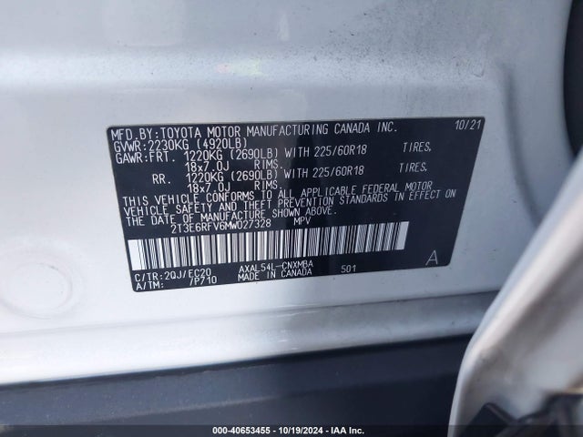 2T3E6RFV6MW027328 Toyota Rav4 Hybrid Xse