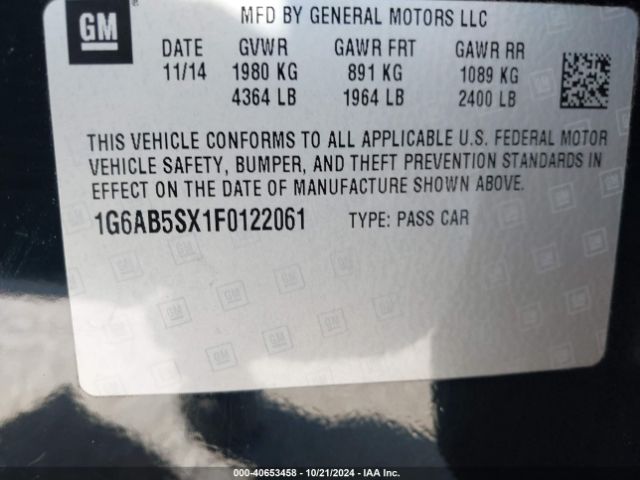 1G6AB5SX1F0122061 Cadillac ATS LUXURY