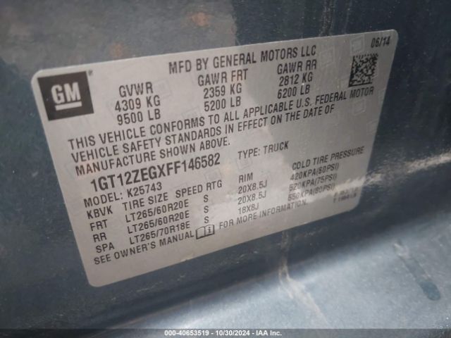 1GT12ZEGXFF146582 GMC Sierra 2500hd Slt
