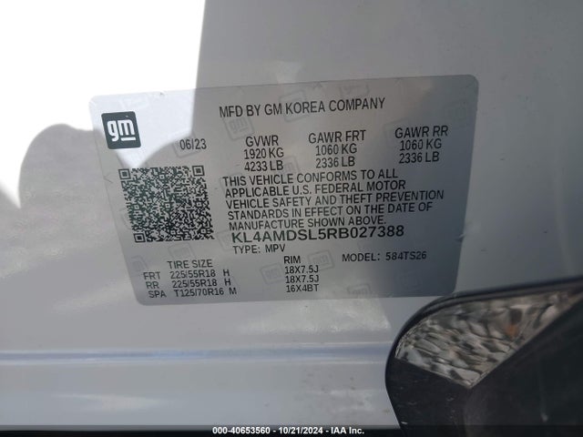 KL4AMDSL5RB027388 Buick Encore Gx Sport Touring Fwd