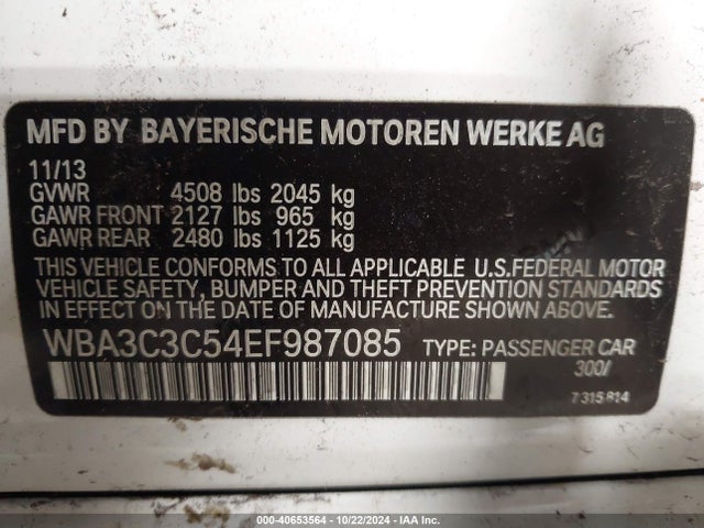 WBA3C3C54EF987085 BMW 320i Xdrive