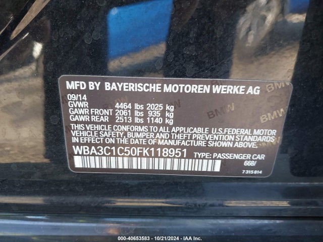 WBA3C1C50FK118951 BMW 328I