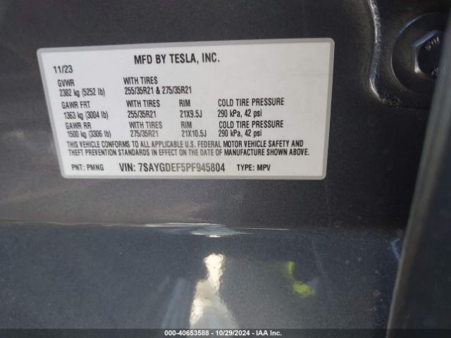 7SAYGDEF5PF945804 Tesla Model Y Performance Dual Motor All-wheel Drive