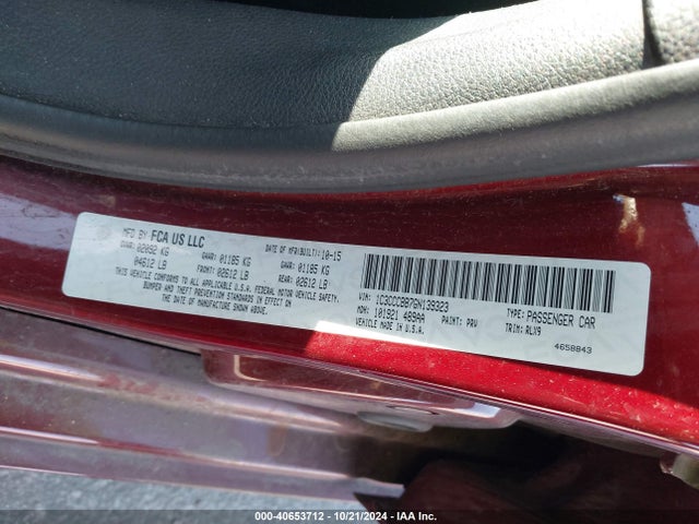 Chrysler 200 S 2016 1C3CCCBB7GN139323 Image 9