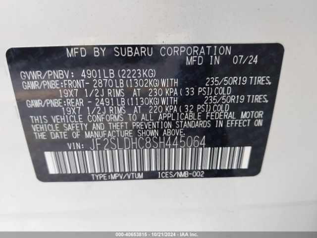 JF2SLDHC8SH445064 Subaru Forester Sport
