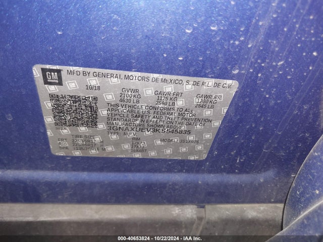 Chevrolet EQUINOX LT 2019 3GNAXUEV3KS545835 Image 9