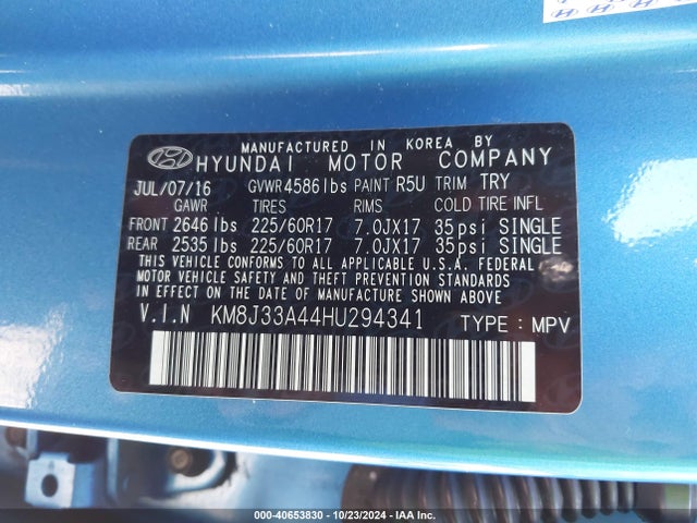 Hyundai TUCSON SE 2017 KM8J33A44HU294341 Image 9