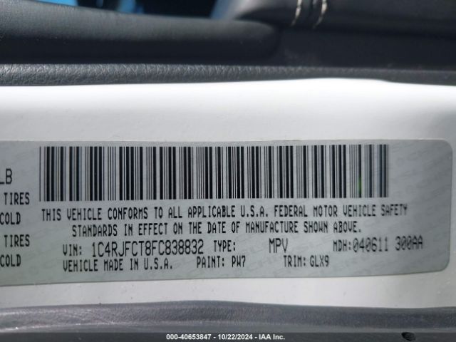1C4RJFCT8FC838832 Jeep Grand Cherokee Overland