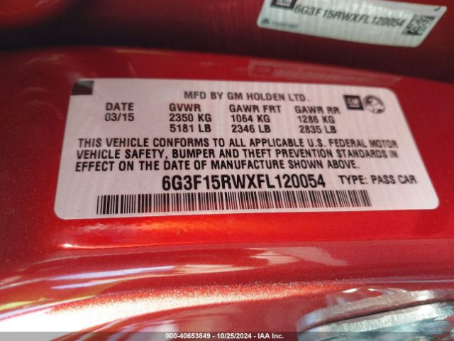 6G3F15RWXFL120054 Chevrolet SS