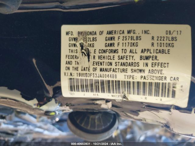 19UUB3F53JA004489 Acura Tlx Tech Pkg