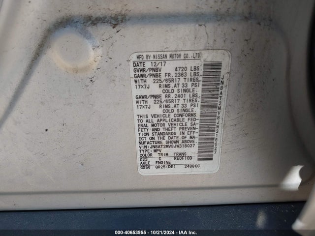 Nissan ROGUE SV 2018 JN8AT2MV8JW318027 Image 9