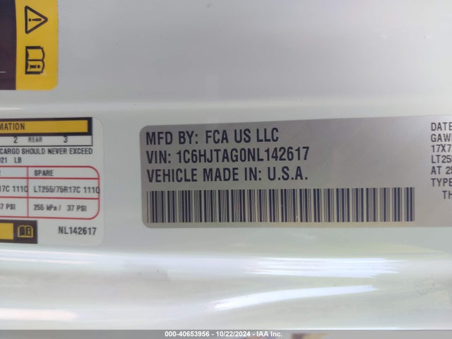 1C6HJTAG0NL142617 Jeep Gladiator Willys 4x4