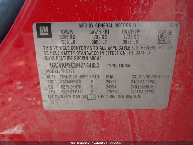 1GCVKPEC5HZ144033 Chevrolet Silverado 1500 Custom