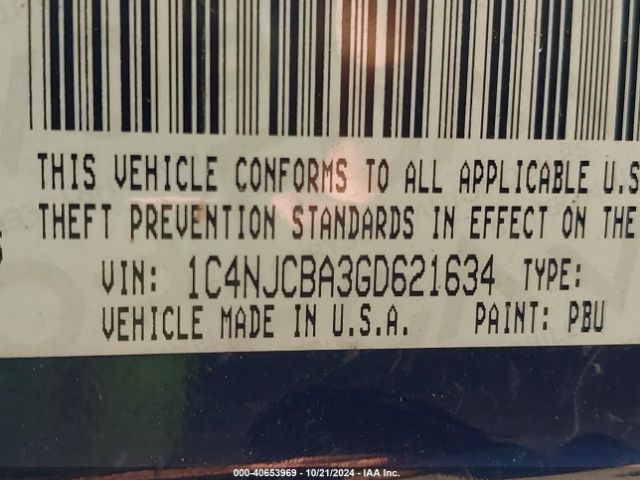 1C4NJCBA3GD621634 Jeep Compass Sport